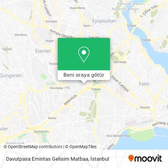 Davutpasa Emintas Gelisim Matbaa harita