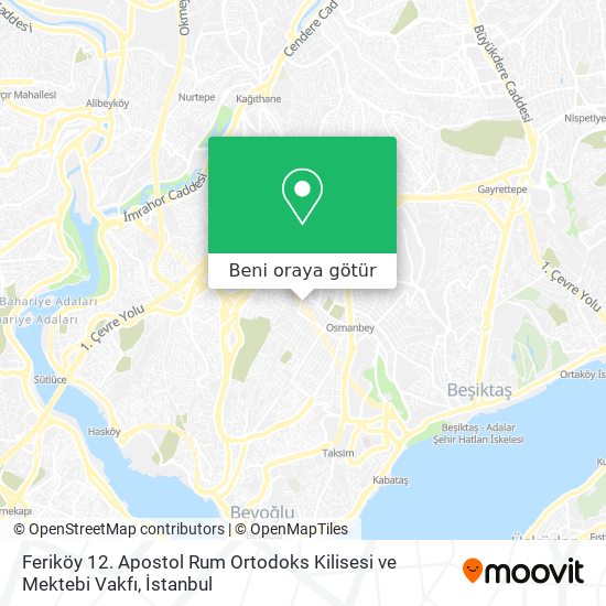 Feriköy 12. Apostol Rum Ortodoks Kilisesi ve Mektebi Vakfı harita