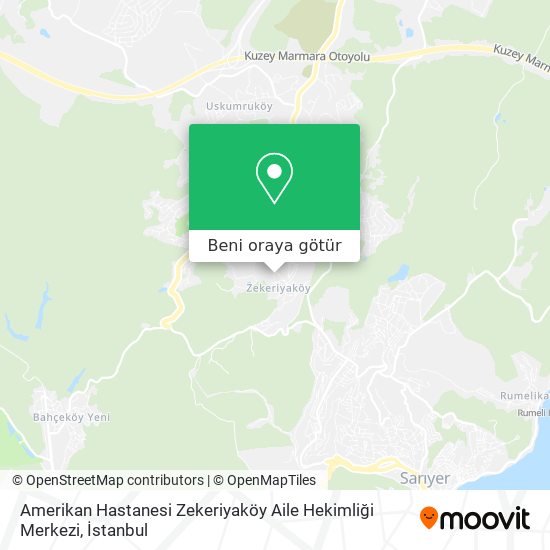 Amerikan Hastanesi Zekeriyaköy Aile Hekimliği Merkezi harita