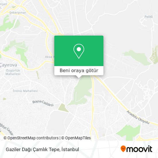 Gaziler Dağı Çamlık Tepe harita