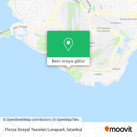 Florya Sosyal Tesisleri Lunapark harita