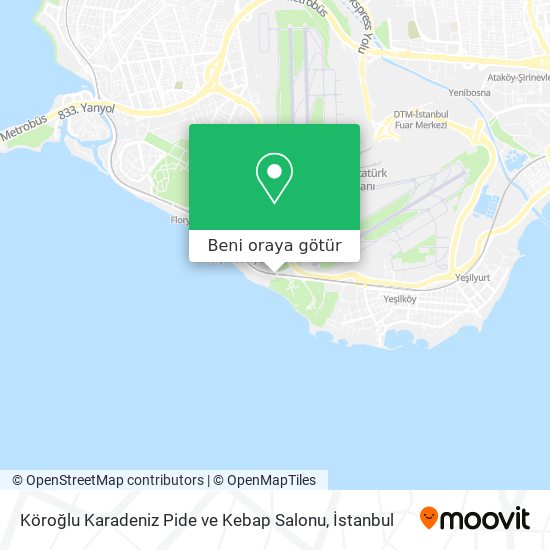 Köroğlu Karadeniz Pide ve Kebap Salonu harita