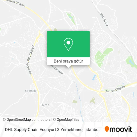 DHL Supply Chain Esenyurt 3 Yemekhane harita