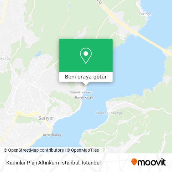 Kadınlar Plajı Altınkum İstanbul harita