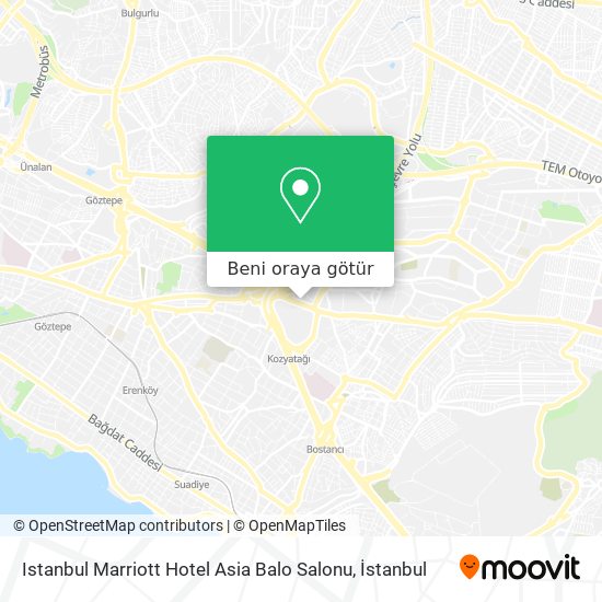 Istanbul Marriott Hotel Asia Balo Salonu harita