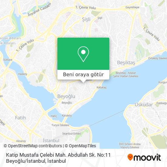 Katip Mustafa Çelebi Mah. Abdullah Sk. No:11 Beyoğlu / İstanbul harita