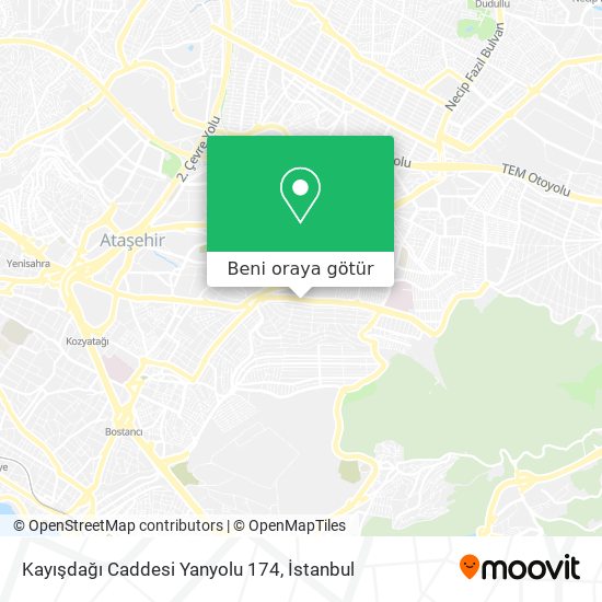 Kayışdağı Caddesi Yanyolu 174 harita