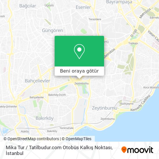 Mika Tur / Tatilbudur.com Otobüs Kalkış Noktası harita