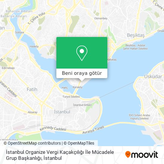 İstanbul Organize Vergi Kaçakçılığı İle Mücadele Grup Başkanlığı harita