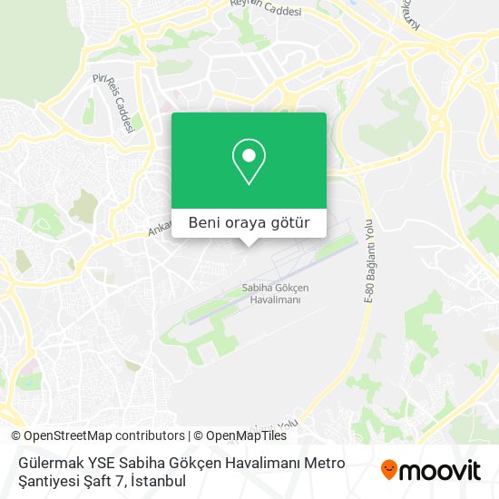 Gülermak YSE Sabiha Gökçen Havalimanı Metro Şantiyesi Şaft 7 harita