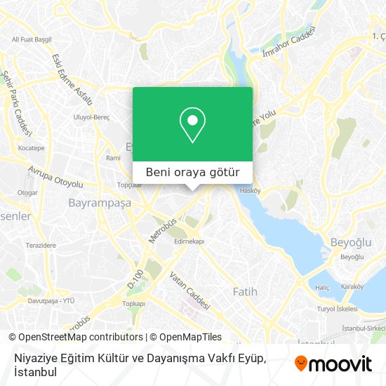 Niyaziye Eğitim Kültür ve Dayanışma Vakfı Eyüp harita