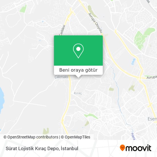 Sürat Lojistik Kıraç Depo harita