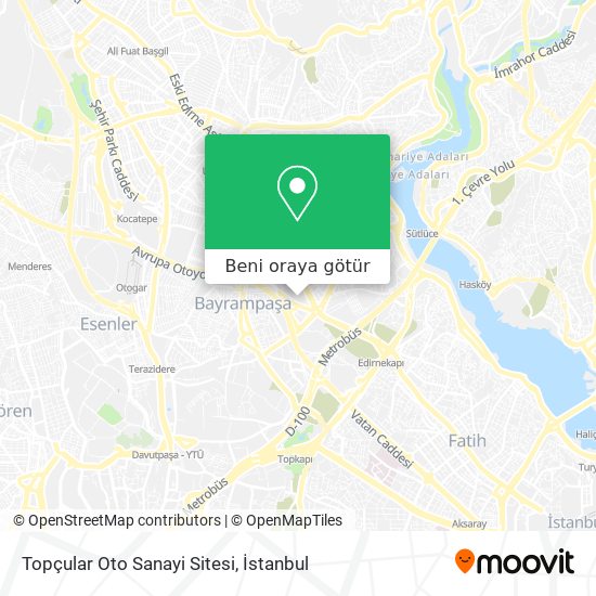 Topçular Oto Sanayi Sitesi harita