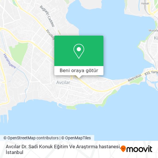Avcılar Dr. Sadi Konuk Eğitim Ve Araştırma hastanesi harita
