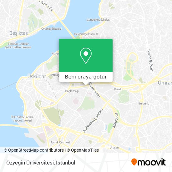 Özyeğin Üniversitesi harita