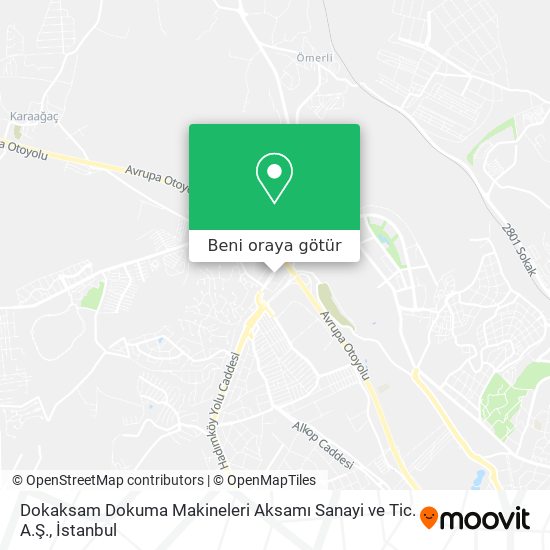 Dokaksam Dokuma Makineleri Aksamı Sanayi ve Tic. A.Ş. harita