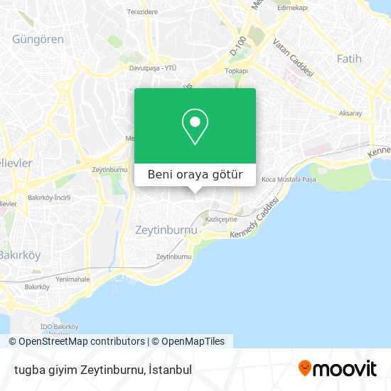 tugba giyim Zeytinburnu harita