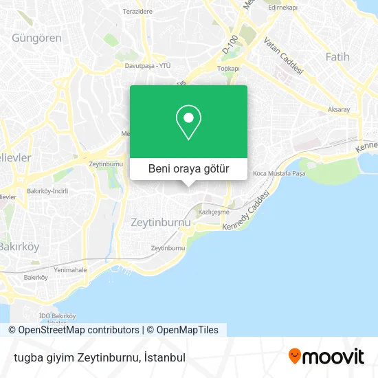 tugba giyim Zeytinburnu harita