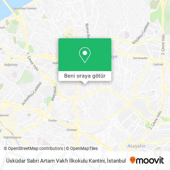 Üsküdar Sabri Artam Vakfı İlkokulu Kantini harita