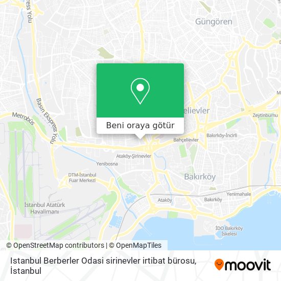 Istanbul Berberler Odasi sirinevler irtibat bürosu harita