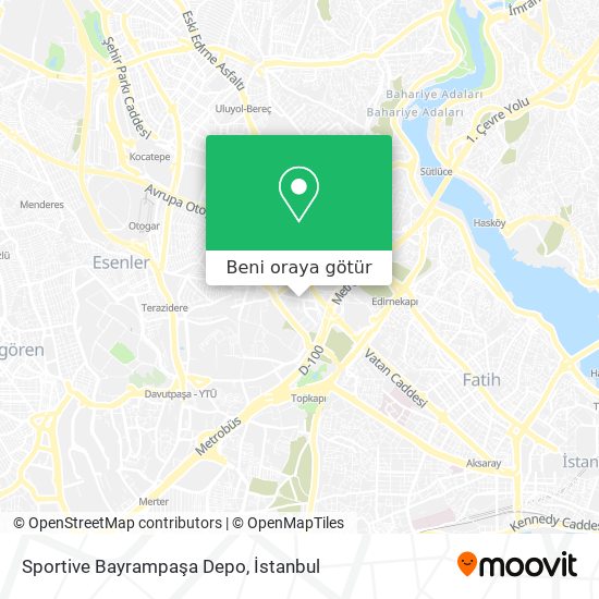 Sportive Bayrampaşa Depo harita