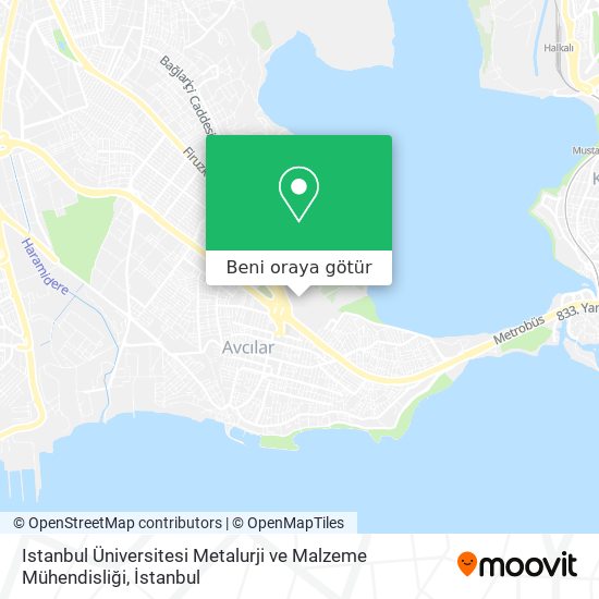 Istanbul Üniversitesi Metalurji ve Malzeme Mühendisliği harita