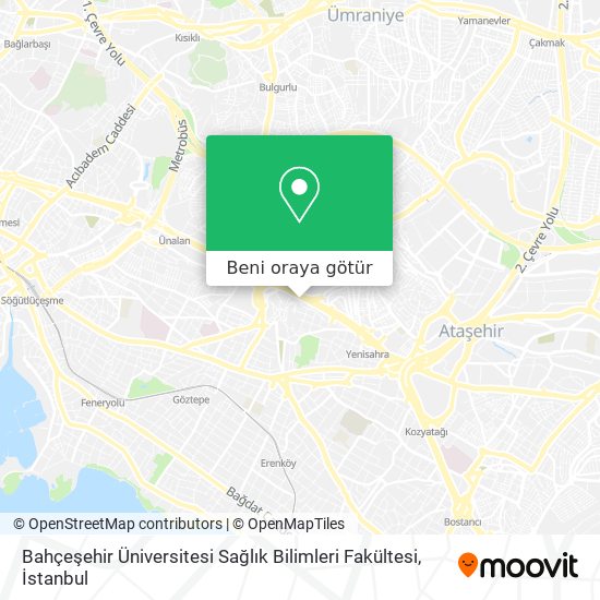 Bahçeşehir Üniversitesi Sağlık Bilimleri Fakültesi harita
