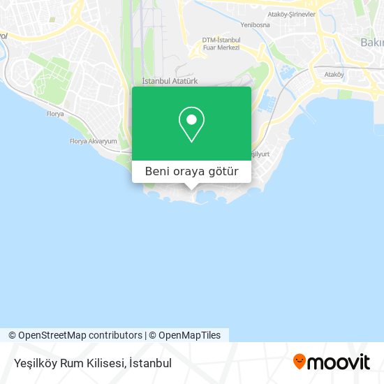 Yeşilköy Rum Kilisesi harita