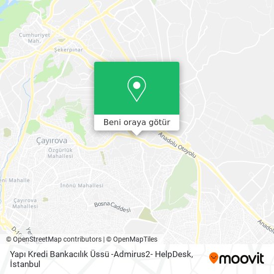 Yapı Kredi Bankacılık Üssü -Admirus2- HelpDesk harita