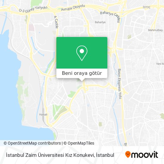 İstanbul Zaim Üniversitesi Kız Konukevi harita