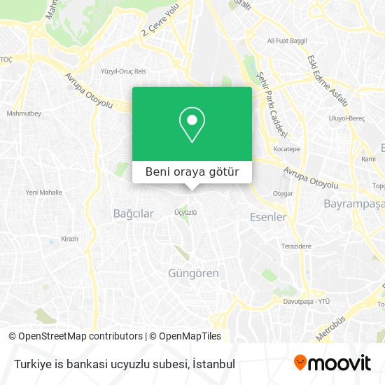 Turkiye is bankasi ucyuzlu subesi harita