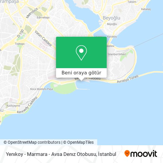 Yenıkoy - Marmara - Avsa Denız Otobusu harita