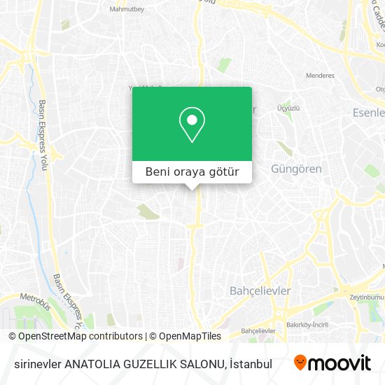 sirinevler ANATOLIA GUZELLIK SALONU harita