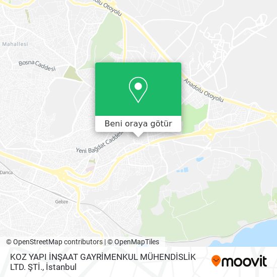 KOZ YAPI İNŞAAT GAYRİMENKUL MÜHENDİSLİK LTD. ŞTİ. harita