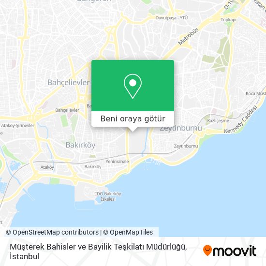 Müşterek Bahisler ve Bayilik Teşkilatı Müdürlüğü harita
