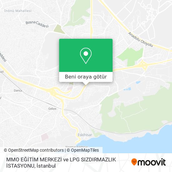 MMO EĞİTİM MERKEZİ ve LPG SIZDIRMAZLIK İSTASYONU harita