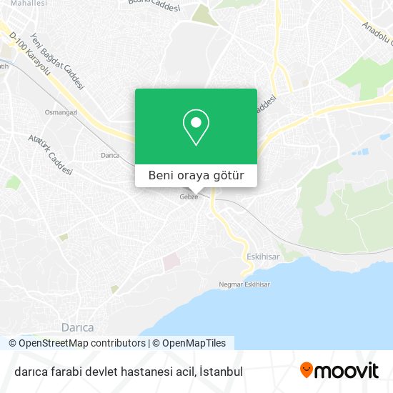 darıca farabi devlet hastanesi acil harita