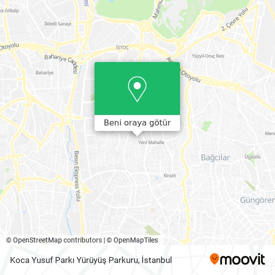 Koca Yusuf Parkı Yürüyüş Parkuru harita