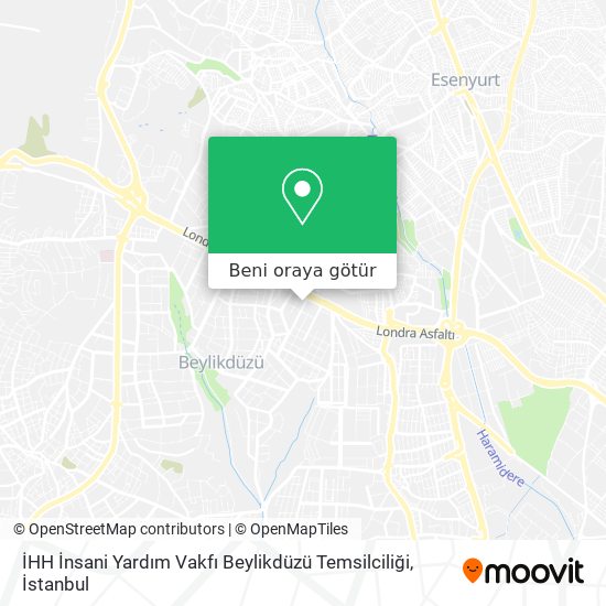 İHH İnsani Yardım Vakfı Beylikdüzü Temsilciliği harita