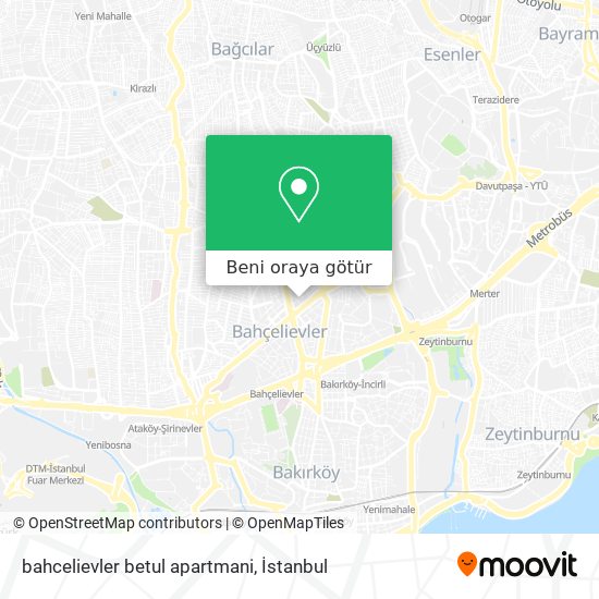 bahcelievler betul apartmani harita