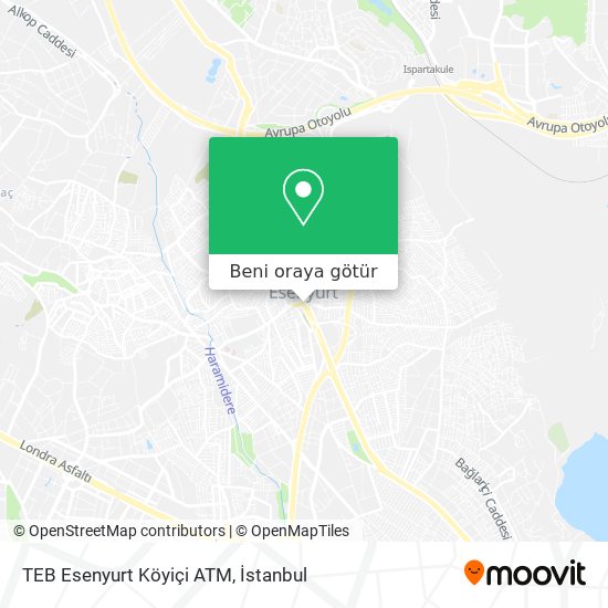 TEB Esenyurt Köyiçi ATM harita