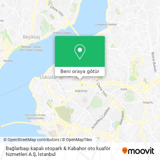 Bağlarbaşı kapalı otopark &  Kabahor oto kuaför hizmetleri A.Ş harita