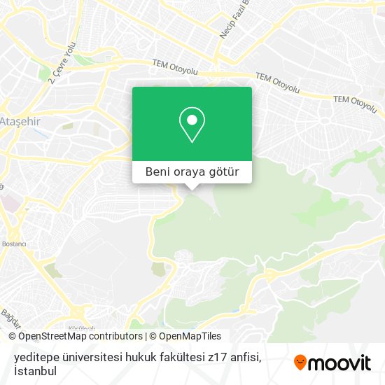 yeditepe üniversitesi hukuk fakültesi z17 anfisi harita
