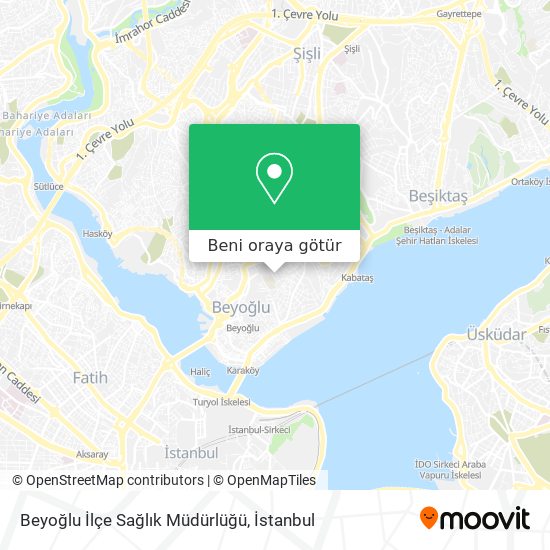 Beyoğlu İlçe Sağlık Müdürlüğü harita