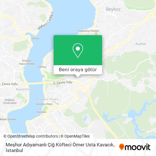 Meşhur Adıyamanlı Çiğ Köfteci Ömer Usta Kavacık harita