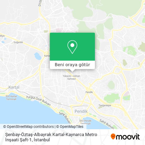Şenbay-Öztaş-Albayrak Kartal-Kaynarca Metro İnşaati Şaft-1 harita