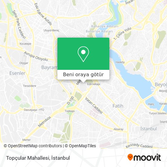 Topçular Mahallesi harita