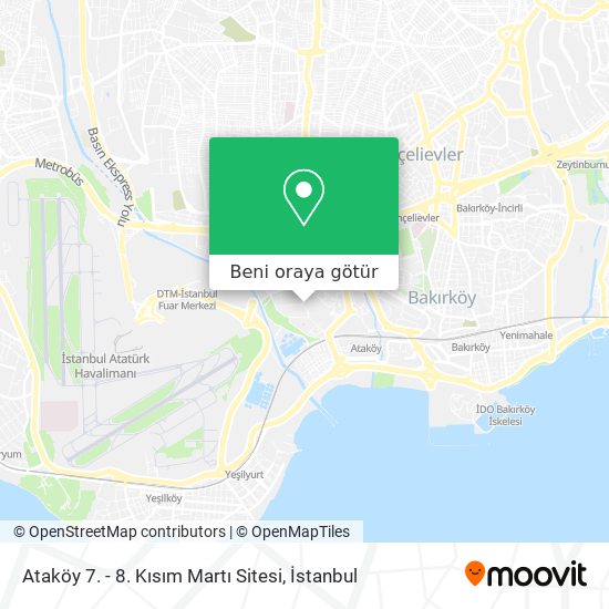 Ataköy 7. - 8. Kısım Martı Sitesi harita