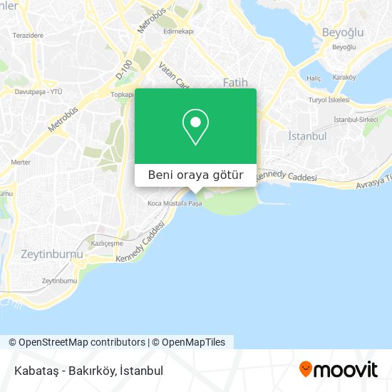 Kabataş - Bakırköy harita