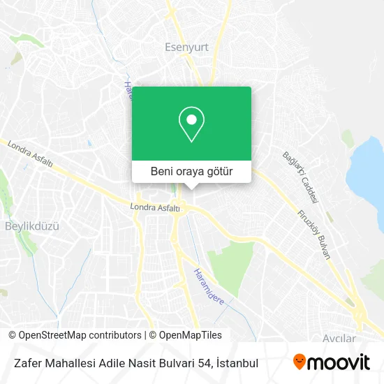 Zafer Mahallesi Adile Nasit Bulvari 54 harita
